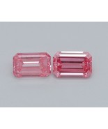 PINK Emerald Pair Fancy 0.34 Cts VS1 Lab Grown CVD Diamond for Earring - $4,588.69 MXN