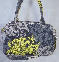 Vera Bradley Fabric Floral White Black Yellow 3 Straps Chain Purse Bag M... - $15.72