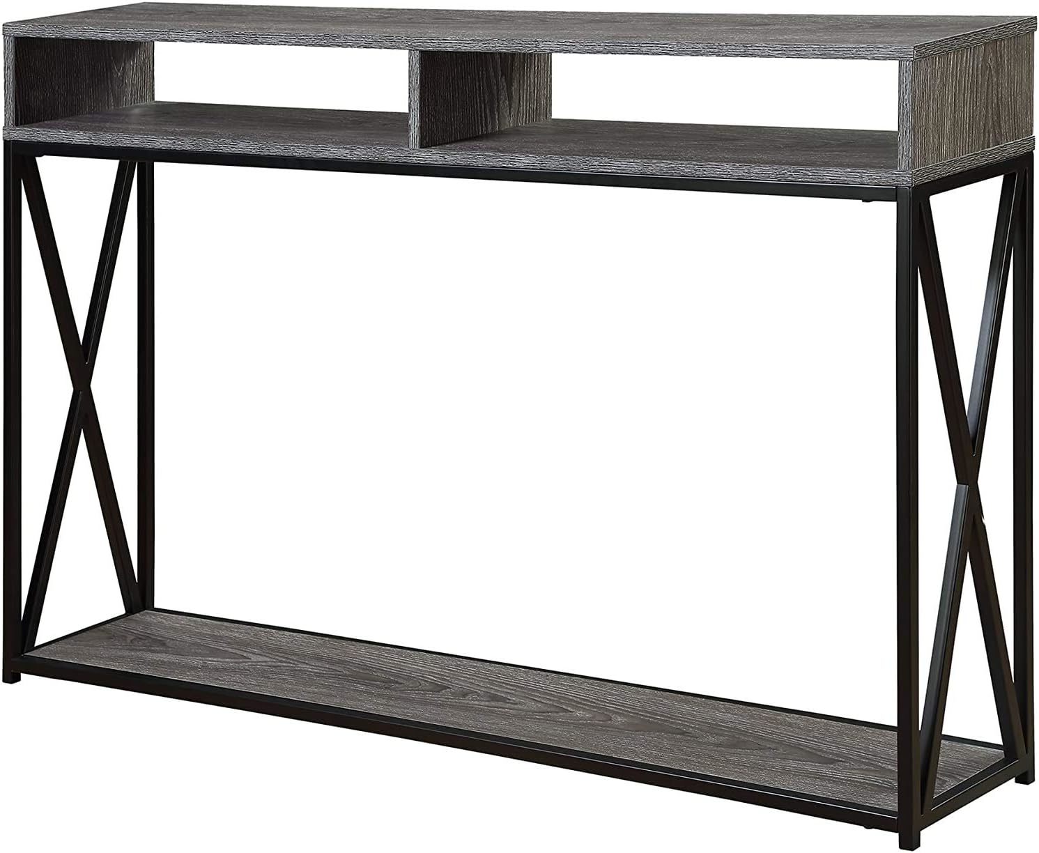 Tucson Deluxe 2 Tier Console Table, Weathered Gray / Black, By Convenience - £74.64 GBP