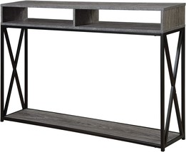 Tucson Deluxe 2 Tier Console Table, Weathered Gray / Black, By Convenience - £74.66 GBP
