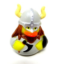 Viking Rubber Duck 2&quot; Brown Braids Mask Axe Horns Helmet Shield Squirter... - £6.66 GBP