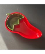 Avon 2 pc Chili Pepper Shaped Chip &amp; Dip Serving Dish Ceramic Salsa Guac... - $15.00