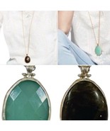 Stella and Dot “Sanibel” reversible 2” pendent on a 34” silver - $1,196.17 MXN