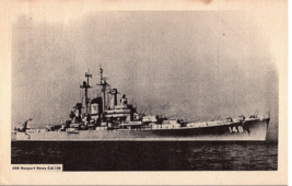 USS Newport News CA-148 B&amp; W Linen Postcard - £6.33 GBP
