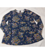 Hanna Andersson Size 6-7  or 120 Swing Top Navy Blue Floral Girls Knit S... - £8.79 GBP