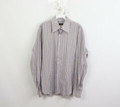 Hugo Boss Mens Size 17.5 44 Multi-Color Striped Long Sleeve Dress Shirt ... - $18.76