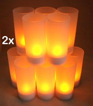 24-Piece Set Flameless Rechargeable Tea Light Candles with Frosted Plast... - £70.61 GBP