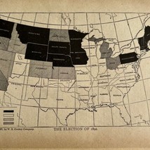 1892 Election Political Map 1900 Print New Declaration History Struggle ... - $29.99