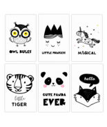 Set of 6 Woodland Animal Posters for Baby Girl Nursery Decor Posters 11&quot;... - £13.15 GBP