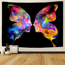 Abstract Couple Tapestry Psychedelic Scene Hippie Bohemian Wall Hanging Decor - £6.88 GBP