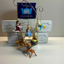 Disney Vintage Ornaments Pooh Rudolph Plato Donald Beauty Lot of 6 Christmas - £62.51 GBP