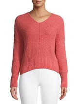 Time And Tru Women&#39;s Tape Yarn Pullover Sweater MEDIUM (8-10) Coral Red ... - £19.62 GBP