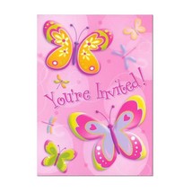 Butterflies and Dragonflies Invitations Birthday Party Invites 8 Per Package New - £2.99 GBP