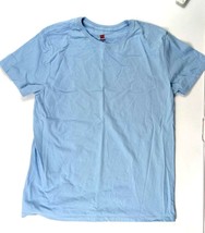 Hanes ComfortSoft Blue Top T-Shirt L 100% Cotton - £3.94 GBP