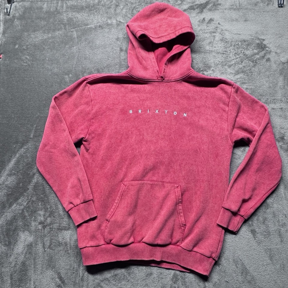 Brixton Cantor Hoodie Red Acid Wash Size Small Pullover - $21.99
