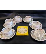 Lot De 6 Trèfle Cœur Horoscope Thé Reading Fortune Teller Tasse Saucer - $166.31