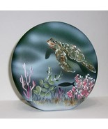 Fenton Glass Green Sea Turtle Ocean Seascape Paperweight Ltd Ed Spindler... - £189.22 GBP