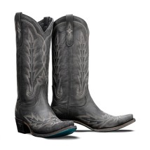 Lane Boots women&#39;s lexington handmade cowboy boots in Distressed Black - size 8 - £157.22 GBP