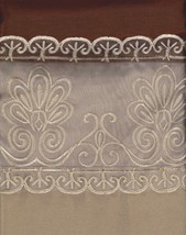 Beautiful elegant embroidery 2 panel curtain set "sherry" - chocolate brown &... - $59.89