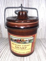 Vintage Small Brown Glazed Stoneware Cheese Crock Wire Bale  - $10.79