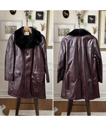 Vintage Men’s Lakeland Cordovan Leather Faux Fur Lining Collar 3/4 Lengt... - $119.87 CAD