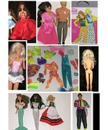 Vintage 70s 80s Barbie &amp; Ken Dolls Lot Of 10 Mattel W/Clothes &amp; Accessor... - $109.99