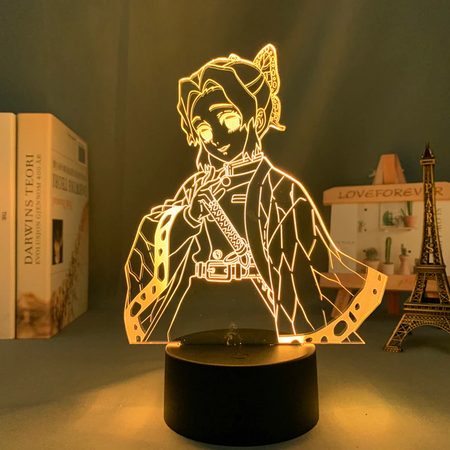 Anime Demon Slayer LED Acrylic Night Light Shinobu Figure No Yaiba Gift - $24.99