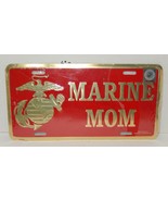 Marine Mom Metal License Plate NIP Red Gold - $24.70