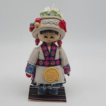Chinese 7&quot; Handmade Collectible Nationality Miniature Wooden Doll *SEE P... - £23.32 GBP