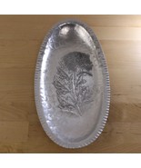 Vtg MCM Trade Continental Silverlook Hand Wrought Hammered Tray Metalware - $188.27 MXN