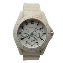 Fossil Poptastic Day Date Women’s Multi-Function Watch White Silicone - $19.79