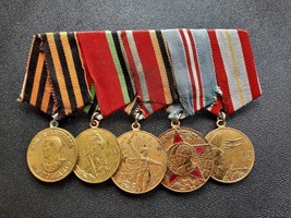 USSR-Set 5 Medals - Military WW-2 Veteran Awards .. - £29.90 GBP