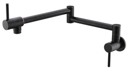 Wall Mount Brass Pot Filler Kitchen faucet Double Joint Spout Black bronze New - £75.86 GBP