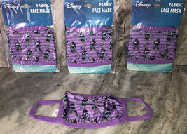 SHIP N24HR-3ea Kids Disney Minnie Mouse Fabric Purple Face Masks Ages 4 ... - £7.81 GBP