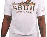 SSUR Fast Life NYC New York Cityscape Blowing White Short Sleeve Graphic... - £32.22 GBP