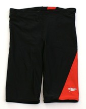 Speedo Powerflex Eco Black &amp; Red Revolve Splice Jammer Swimsuit Men&#39;s NWT - £39.31 GBP