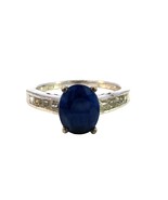 Vintage Sterling Blue Gemstone Sapphire Engagement Ring Signed STS 925 s... - $1,123.23 MXN