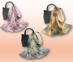 Scarves Chiffon Floral 19 in x 56 in Sheer Scarf Choice of Colors Soft NWT - £7.86 GBP