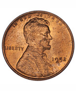1952-D Sur S Lincoln Cents Ch Bu, Rouge Couleur, FS #1C 021.6 Breen #2206 - $809.61 MXN