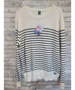 NWT Helly Hansen Off White Skagen Crewneck Sweater 2XL Sweater Blue Stripes - $72.70 CAD