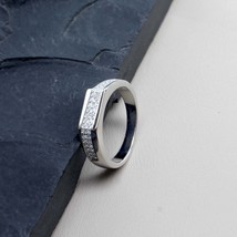 Echt 925 Massiv Silber Weiß Cz Platinum Herren Finger Ring - £26.65 GBP