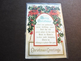 Merry Christmas, Christmas Greetings, Peace and Goodwill - 1900s Postcard. - £11.10 GBP