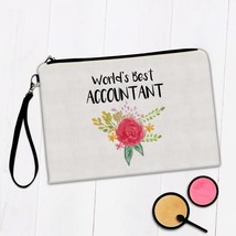 World&#39;s Best Accountant : Gift Makeup Bag Work Job Cute Flower Christmas Birthda - £9.61 GBP+