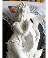 Vintage Porcelain water fountain cherub with a fish - £467.15 GBP