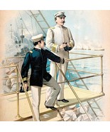Commodore Dewey Battle In Manila Bay Cuba 1899 Victorian Lithograph DWV7A - $1,903.76 MXN