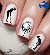 Golf Player Golf lovers Golf Girl Nail Art Decal Sticker Water Transfer ... - $4.59