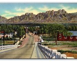 Organ Mountains and Viaduct Las Cruces New Mexico NM UNP Linen Postcard V13 - $2.92