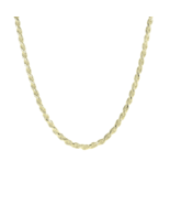 14K Yellow Gold Diamond Cut Rope Over Silver Chain Necklace 20&quot; - $75.82 CAD