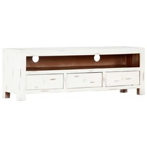 vidaXL White Acacia Wood Rectangular TV Cabinet with Storage for 49-60 Inch TVs - $253.99