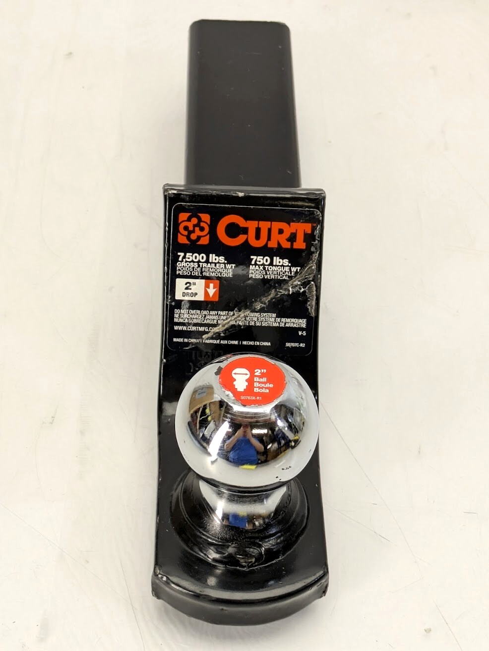 Curt Trailer Hitch Ball Mount Black 7500 lbs. 2 in. Drop-Missing Hitch L... - $26.24